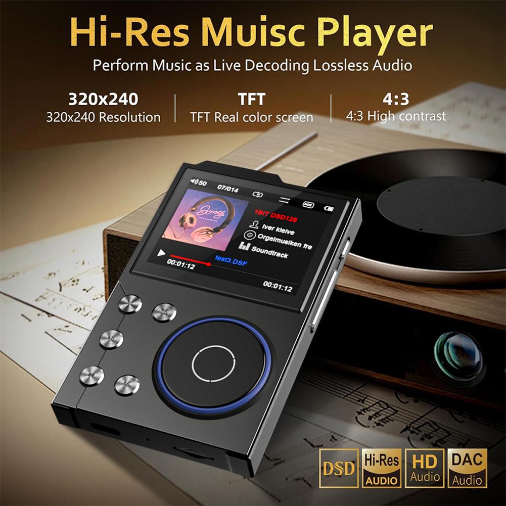 256GB HiFi MP3 Player Bluetooth-Compatible 5.3 Lossless Audio Player Type-C Charging Digital Music Player Portable Audio Player