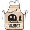 1pc Wander Camping Trailer Tree Print Apron, Durable And Easy To Clean, Adjustable Waistband, Polyester Material, for Kitchen Cooking, Gardening, Orch