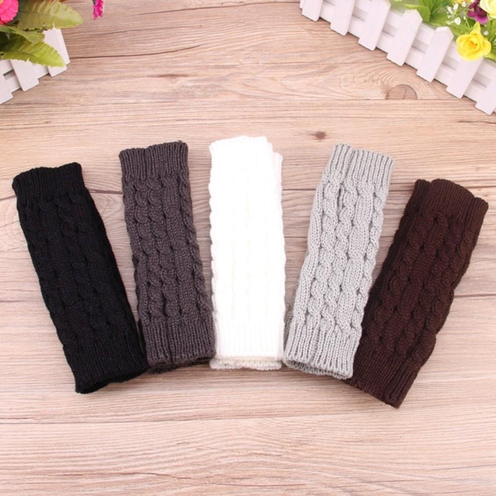 Solid Color Knitting Gloves Thicken Fingerless Glove Comfortable Women Gloves  Women