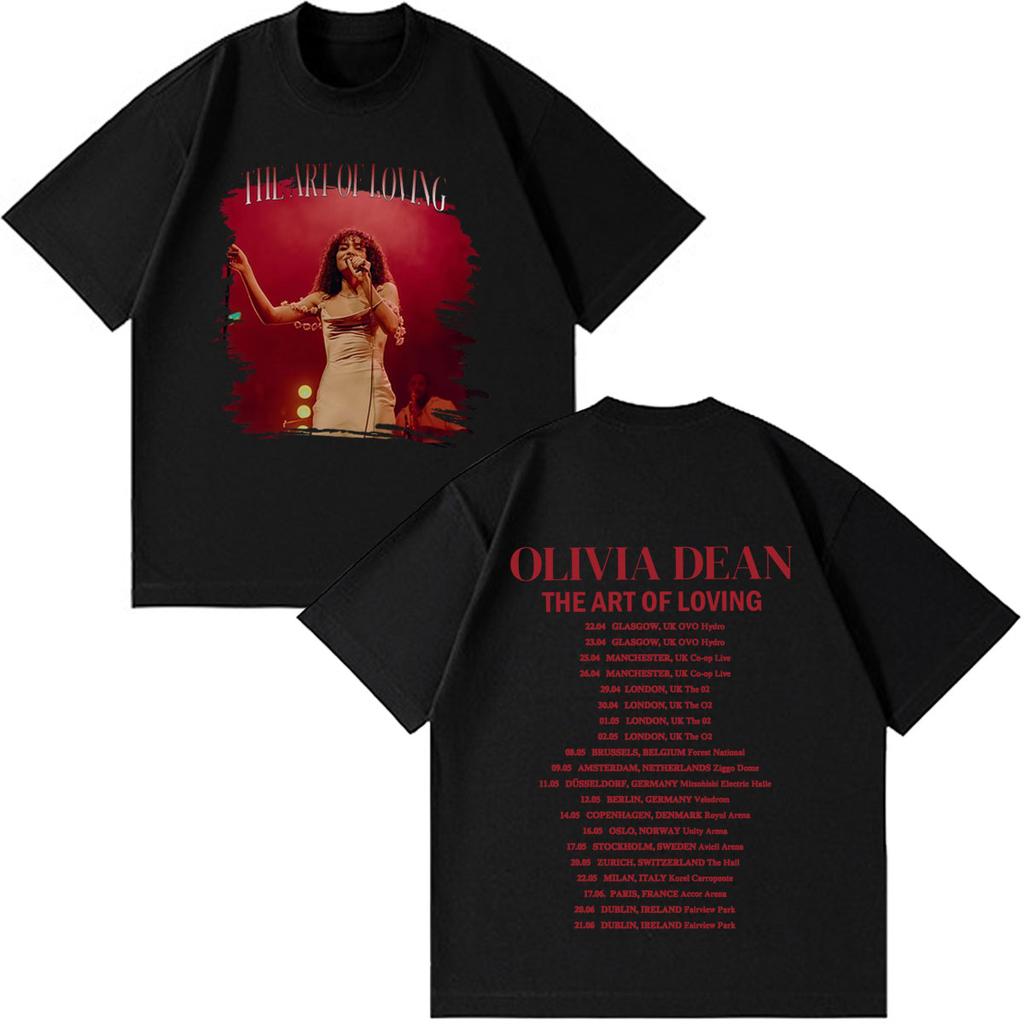 Olivia Dean Art Of Loving Tour 2026 Graphic T Shirt Unisex Unisex Fashion T Shirt Summer Loose Casual Cotton High Quality Tshirts