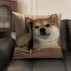 Cute Shiba Inu Meme Emoticons Pillow Case Double-Sided Printing Short Plush Sofa Cushion Cover Bedroom Bedside Pillow