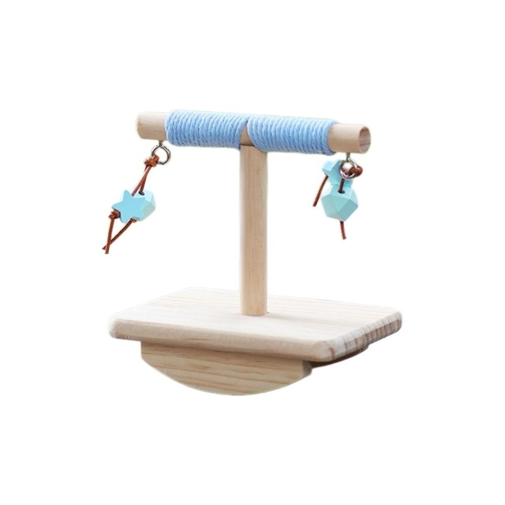 Bite-resistant Parrot Perch Stand Wooden Parakeet Teeterboard Rocking Seesaw  Behavior Training