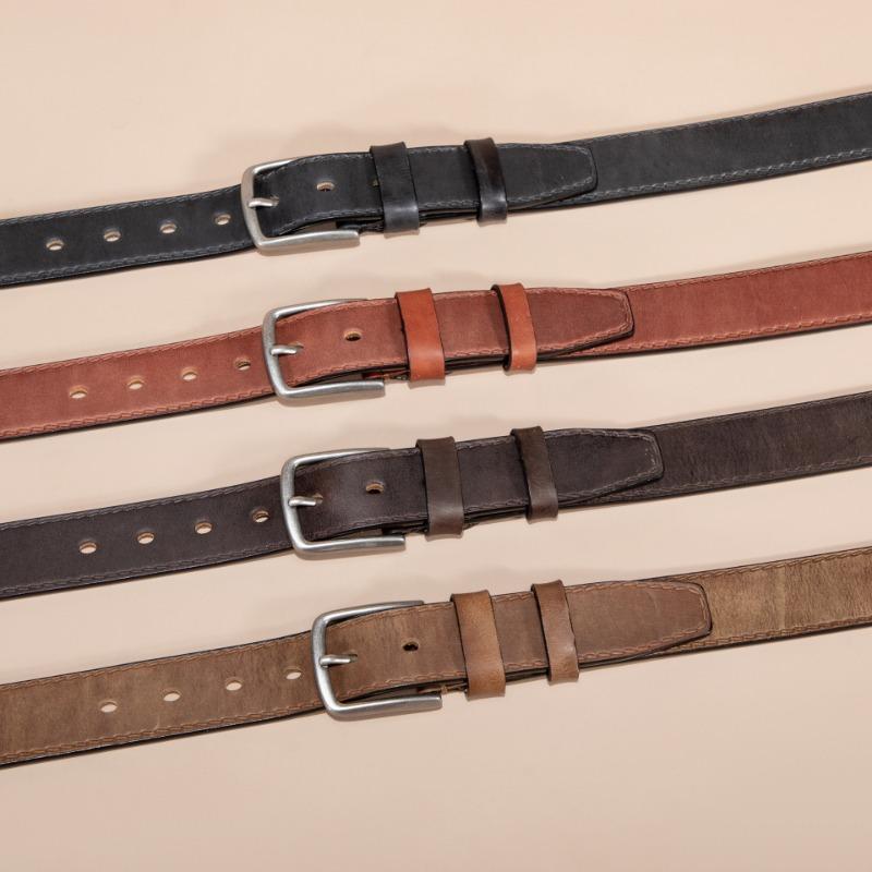 First Layer Cowhide Belt Men's Retro Casual Pin Buckle Leather Belt Men's Cowhide Vegetable Tanned Belt