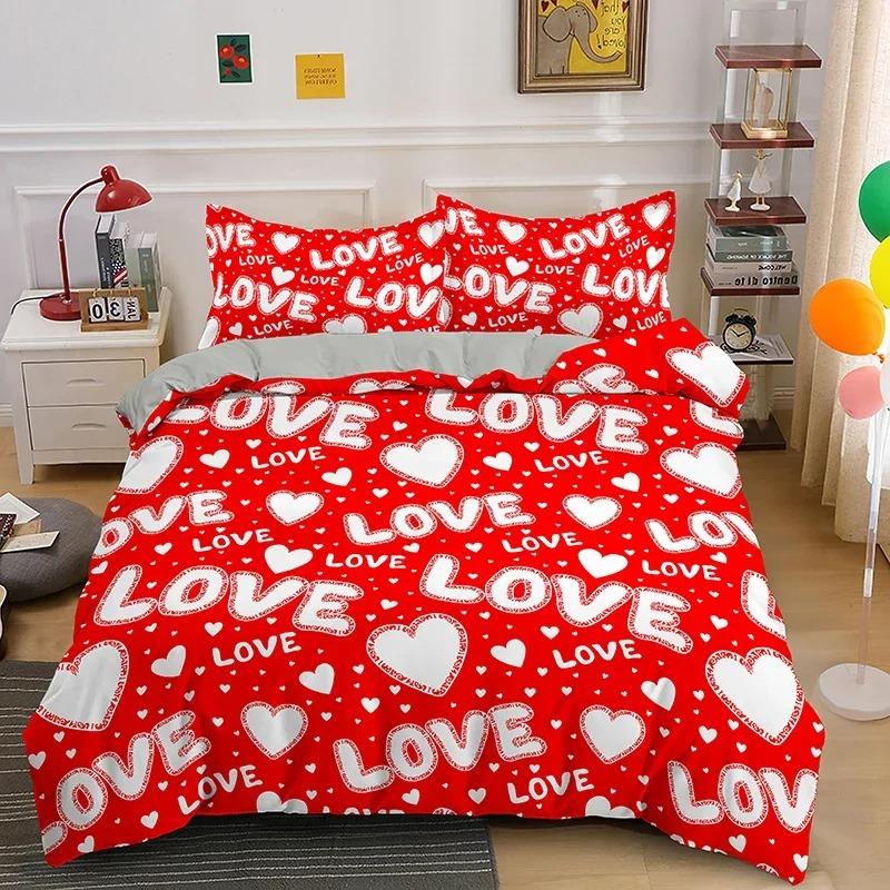 

Комплект постельного белья для пар с 3D-печатью I Love You Crown, пододеяльник, двуспальный, двуспальный, двуспальный, двуспальный, для взрослых и детей, постельное белье, пододеяльник AU King 240x210cm