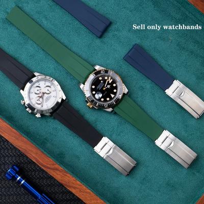 Bracelet de montre en silicone Pour Rolex DAYTONA SUBMARINER Yacht-Master GMT 20mm noir bleu foncé rouge marron blanc vert bracelets de montre en caoutchouc