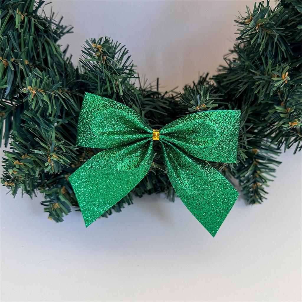 9 Pack Christmas Decorative Glitter Bows for Holiday Tree Ornaments and Gift Wrapping