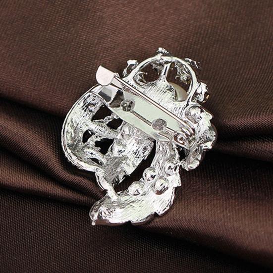 Pin Brooch Flower Shape Lifelike Luxury Glitter Flower Shape Brooch for Wedding