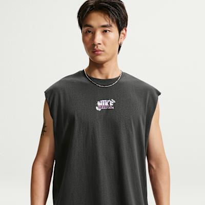 Nike Tank Tops Men s White/Black Crew Neck Moderate S