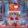 Festival Double Face Santa And Reindeers Hanging Decoration Outdoor Christmas Decorations