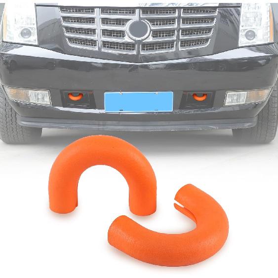

Front Tow Hook Covers Compatible with Cadillac Escalade 2007-2014 Accessories, Front Bumper Towing Hooks Trailer Hitch Covers Rubber Protector Trim оранжевый