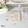 2Pcs Cute Kawaii Puppy Non Stick Sticky Notebook Simple Cartoon Notepad Stationery Index Tab Check List To Do Planner Stationery