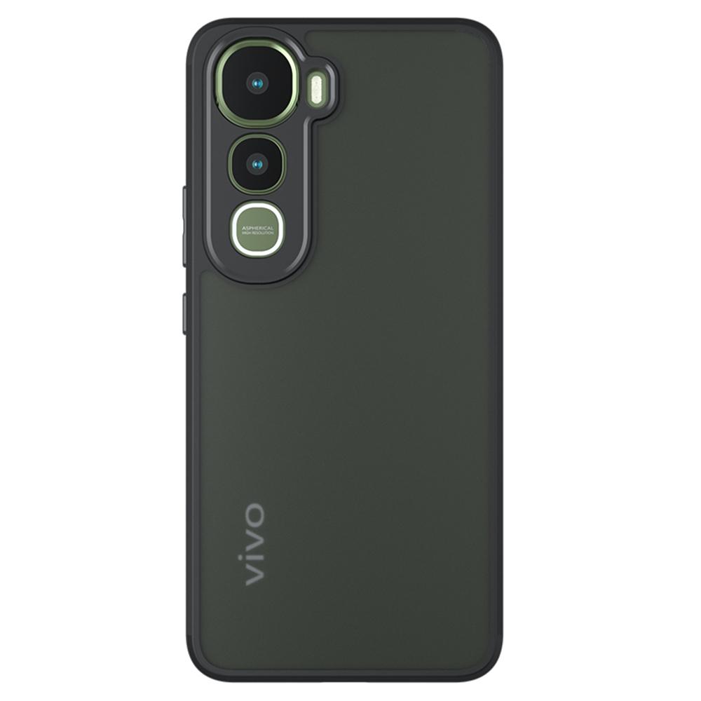 For Vivo Y400 4G Case Skin-Touch TPU + PC Matte Phone Back Cover, Transparent Black
