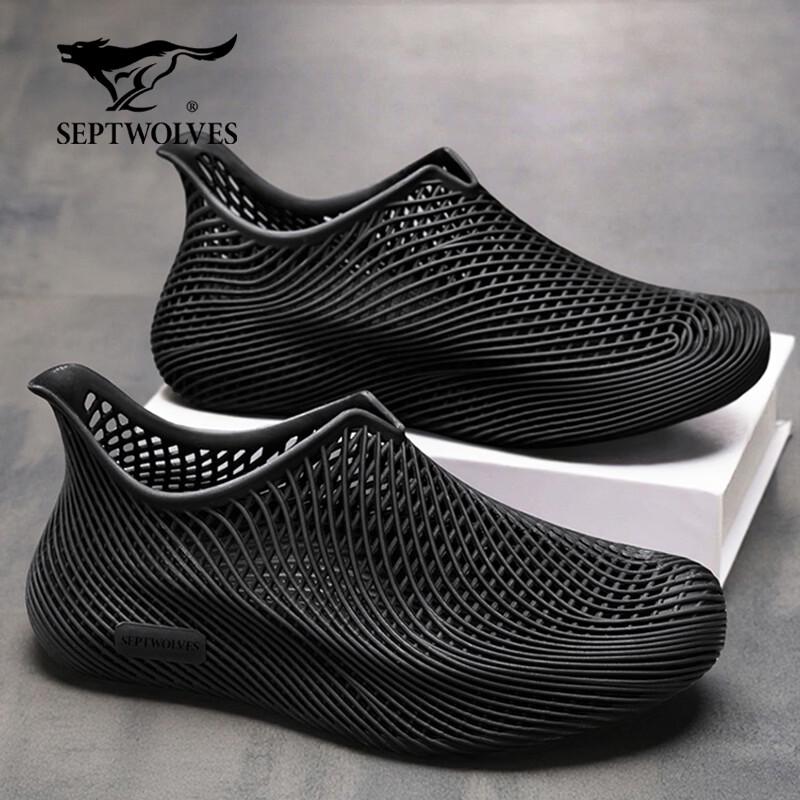 Septwolves Men s 2026 Summer Breathable 3D Printed Slip-on Sandals 45