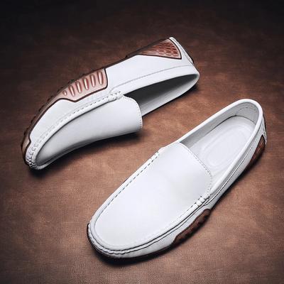 Italian Mens Shoes Genuine Leather Slip On Loafers Comfy Lightweight Driving Shoes Summer Formal Boat Shoes Walking Moccasins