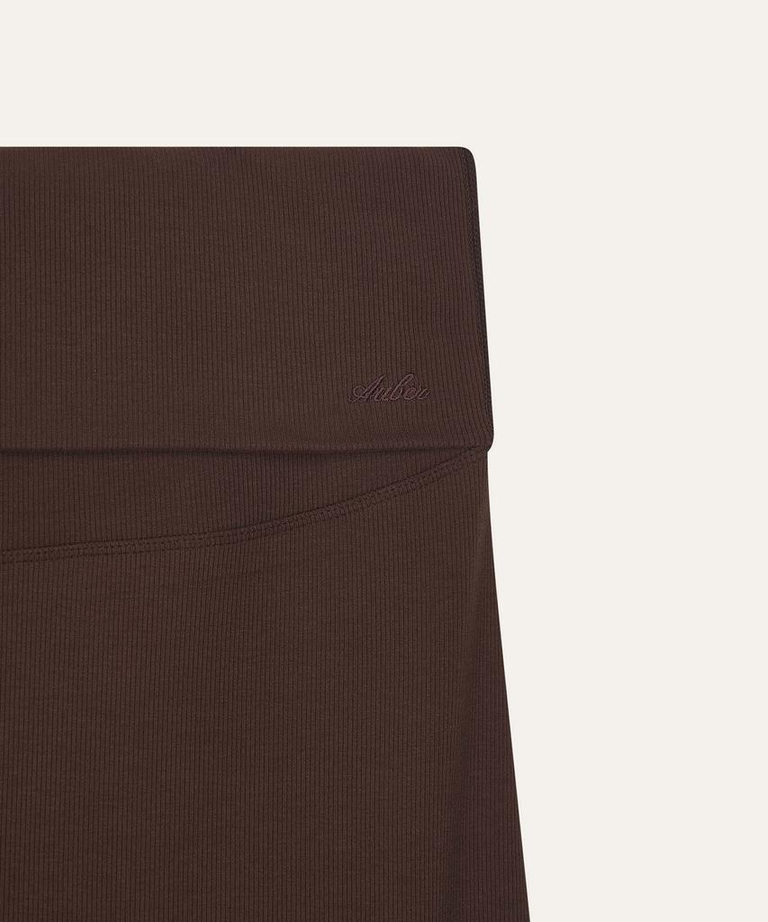 Obeleu Foldable Ribbed Pants - Brown