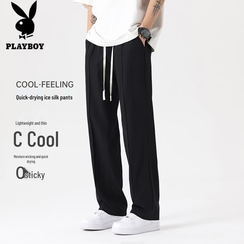 Playboy Men s Summer Quick-Dry Straight-Leg Casual Pants L