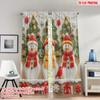 2pcs 2D Flat Printing Christmas Party Curtains Christmas Snowman Tree Digital Printed Polyester Drapes Festive Wall Decor
