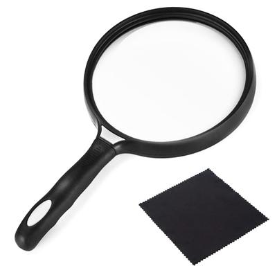HIRAISM Lupa Grande de Mão Grande com Pano de Limpeza Vidro,