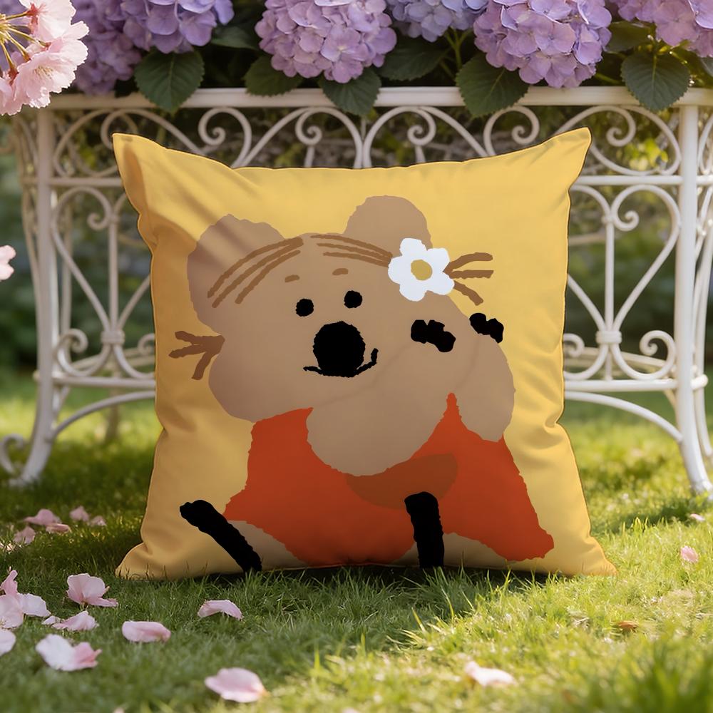 Anime Q-Quokka Kussenhoes Huis & Auto Dubbel Gebruik Kussensloop: Omkeerbaar voor optimaal comfort.