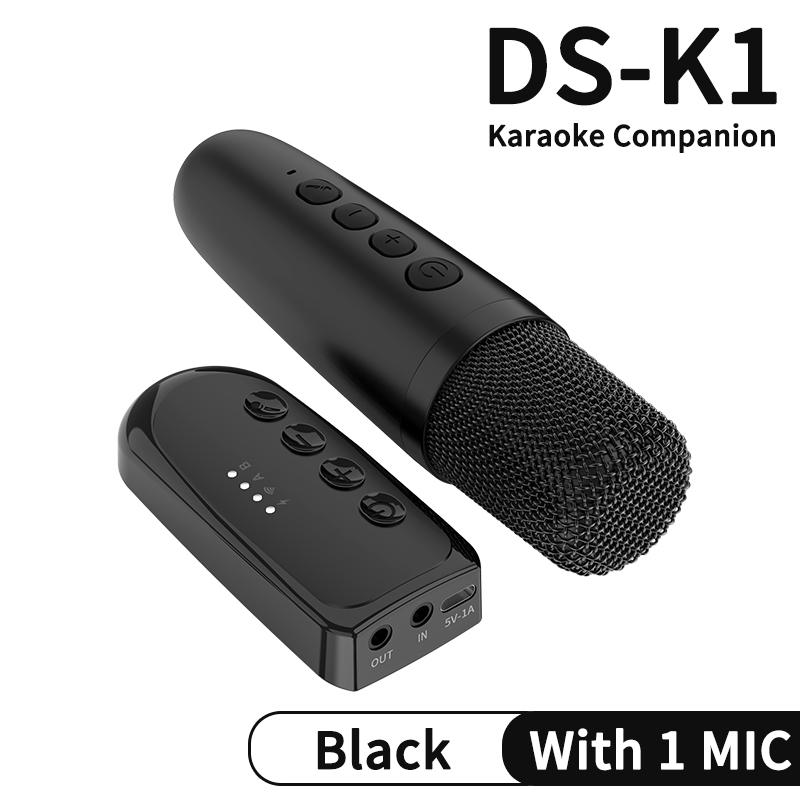 

VAORLO DS-K1 Караоке-компаньон Bluetooth 5.3 Беспроводной динамический микрофон KTV DSP Микшерная система 3,5 мм AUX Type-C Усилитель-хост