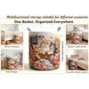 With Handle Fabric Floral Storage Bag Large Capcity Clothes Toy Organizer Quilted Laundry Basket