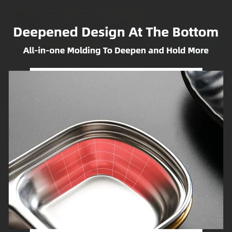 Outdoor Camping Stainless Steel Sauce Plate, Divided Sauce Dip Bowl,1/2/3 Ketchup Sauce Bowl, Picnic Barbecue Sauce Tray