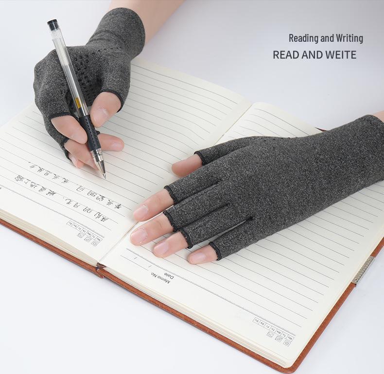 Unisex Half-Finger Compression Gloves: Anti-Slip Dotted Cycling & Rehabilitation