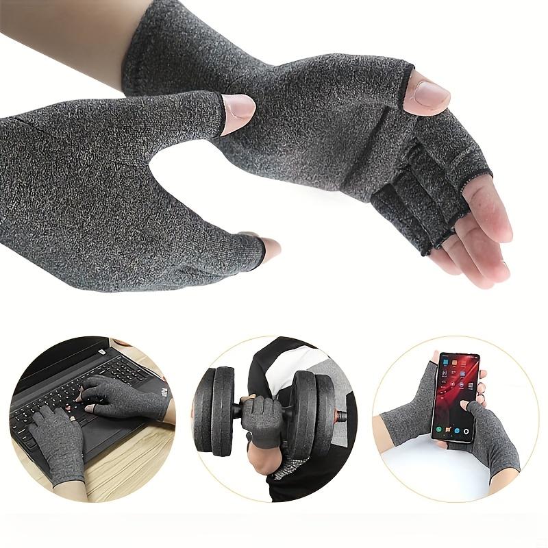 1 Pair Premium Fingerless Gloves for Daily Use, Sports, Fitness, Workout Thumb Brace Gloves for Women & Men Hand Support Wrap Half Finger Gloves