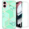 Case + 2 Tempered Glasses for iPhone 16 Plus, Hybrid Protection Slim Lightweight Anti-Scratch Shockproof Turquoise