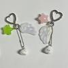 Enchanting Rabbit Keychain Angel Wing Star Details Sturdy Lightweight Alloy Design Versatile Daily Use Decorative Item