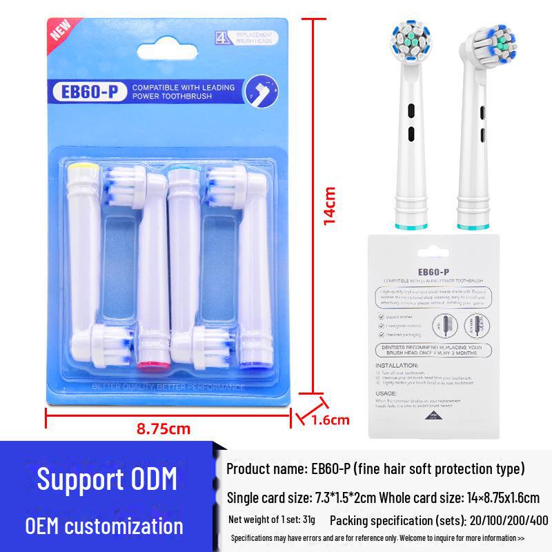 Oral-B Compatible Bolielang Soft DuPont Bristle Electric Toothbrush Replacement Heads
