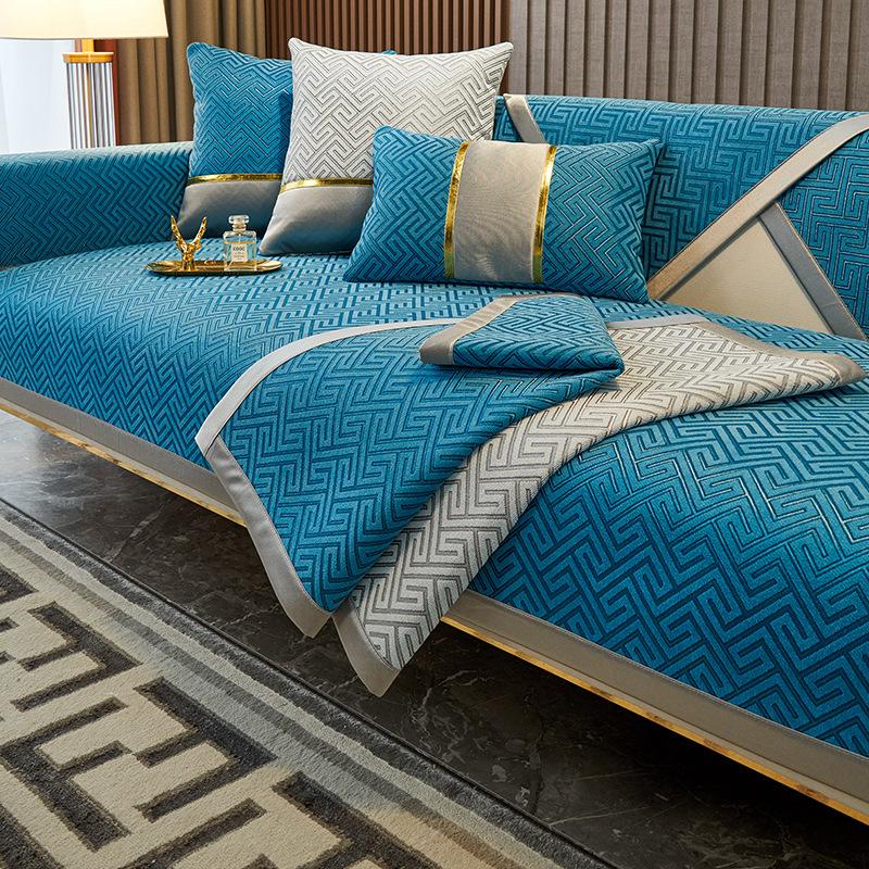 Bankkussen Luxe Maze Jacquard Hoogwaardig Vier Seizoenen Universeel Antislip Zitkussen Bankhoes Scandinavische Rugleuninghoes Coth