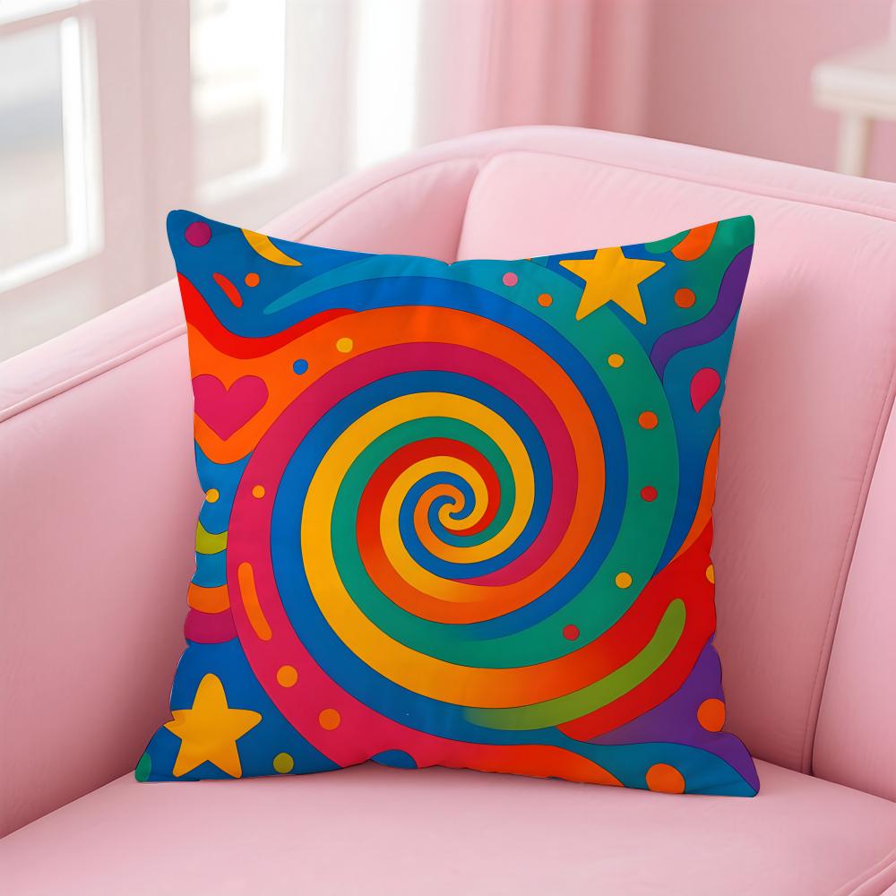 Dopamin-Stil Malerei Kissenbezug Kissenhülle Kurzer Plüsch Verdeckter Reißverschluss Raum Sofa Kissenbezug