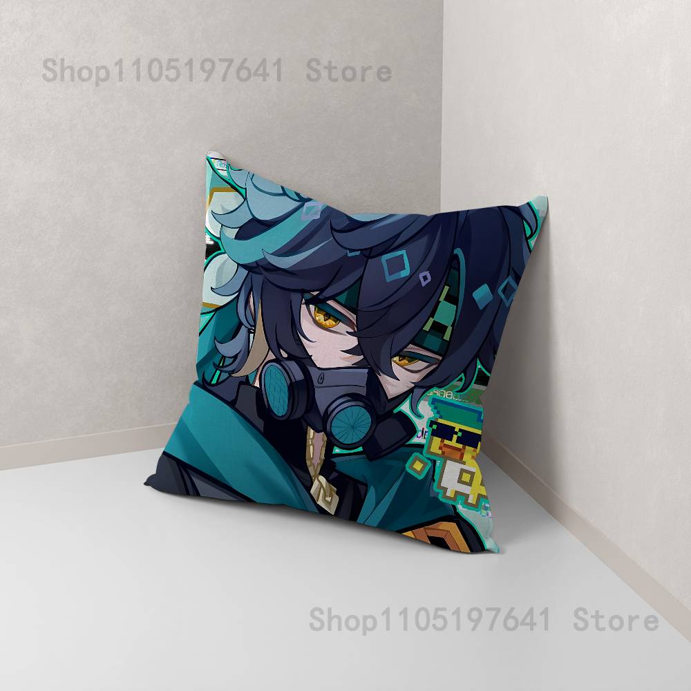 

Kinich Mualani G-Genshin Impacts Anime Celebrity Merchandise All-Match Pillow Case Sofa Car Office Room Decoration Protector 16x16Inch