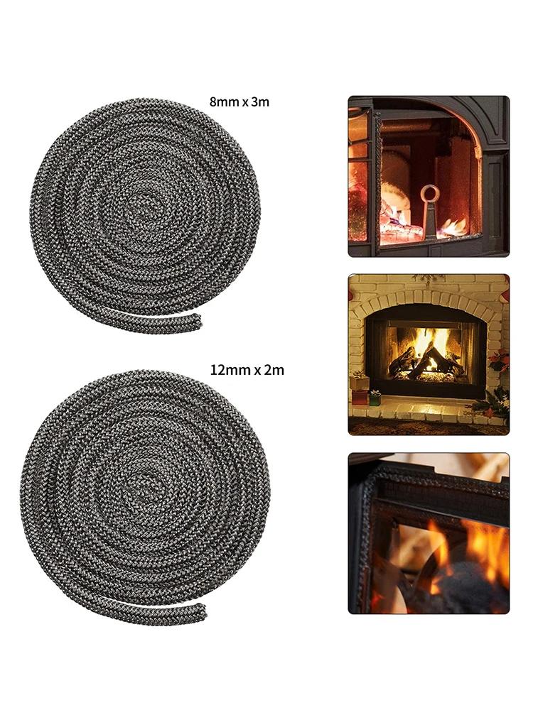 Vedspis Dörrtätning Rep Tätning Industriell Ugn Elastisk Glasfiber God Tätningsförmåga 12mm X 2m 8mm X 300cm