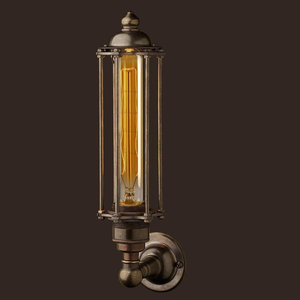 CTKcom T9/T185 40W Vintage Edison Light Bulbs E26 E27 Base(4 Pack)- Tubular Bulb Nostalgic Tungsten Filament Antique Incandescent Bulb Golden Tinted