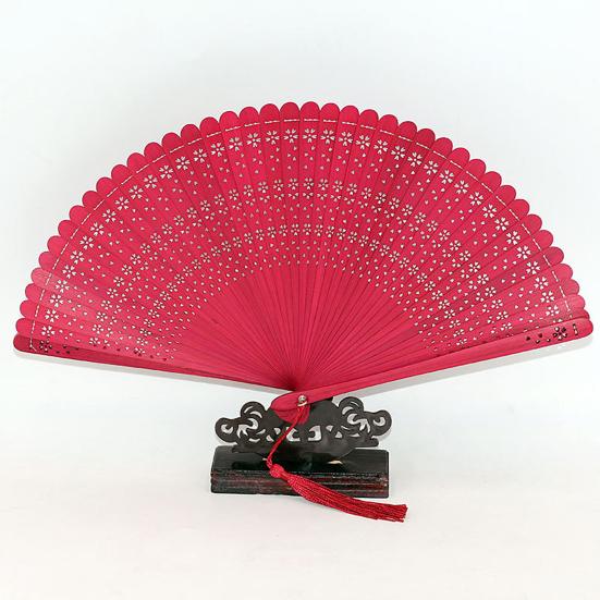 Yousheng Vintage Folding Fan Handmade Bamboo Dance Fan Chinese Style Hollow-out Hand Fan for Dance Performance Summer Daily Outing