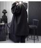 Men's British Style Hooded Wool Trench Coat, Mid-Length, Thick Cotton, Over-the-Knee Winter Jacket