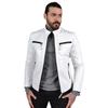 White Jacket Lambskin Biker Motorcycle Leather Handmade Genuine Men's Stylish