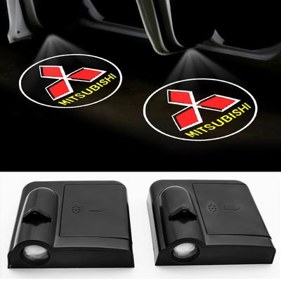 2Pcs For Lancer 9 10 Outlander ASX Pajero Colt EX LED Wireless Car Door Welcome Lamp Projector Light Auto Accessories