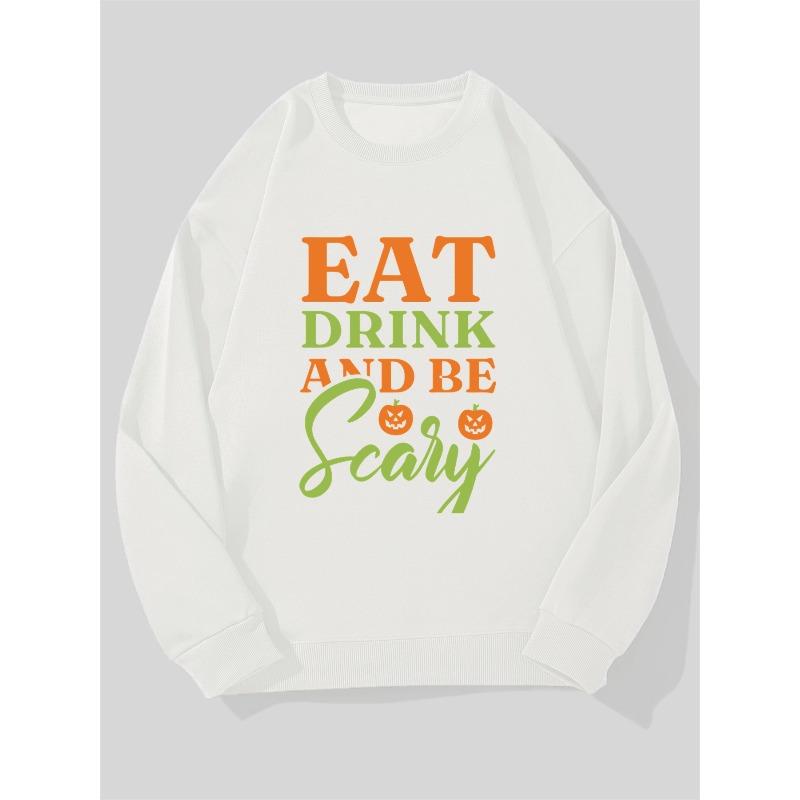 Men'S Funny Halloween Graphic Sweatshirt Navy Casual Pullover Sweater for Halloween Party Outfits, Halloween Clothes, Seasonal Fashion