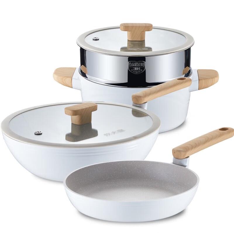 Cooker King 3-Piece Cookware Set with Steamer