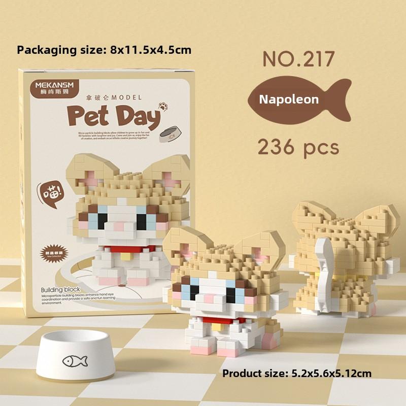 Puppy Cat Series Micro Particle Building Block Children's Educational Assembly Toy