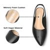 Damen Slingback Sandalen mit flachem Boden Sommer Designer Neue schwarze Leder Spitz Frau Ballettschuhe Mode Niedrigen Absatz Damenschuhe
