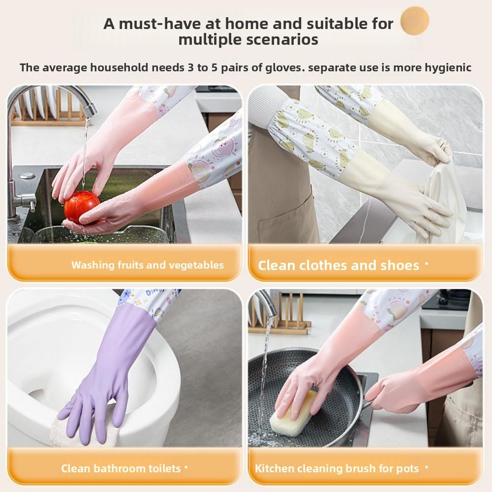 Waterproof Dishwashing Gloves Fleece Lined Scrubbing Gloves Winter Gloves  Outdoor Cleaning