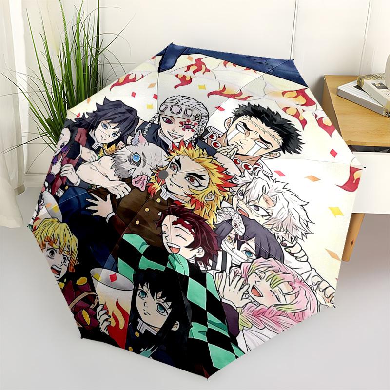 

1pc Demon Slayer Characters Automatic Opening Umbrella with 3-Fold Design, Iron Frame Outdoor Umbrella for Fans, Travelers, Daily Use, Festival Gift.U