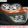 Bil Framdimljus Lampor Ring Cirkel Dekorationsskydd Trim För Suzuki SX4 S-cross 2017 - ABS Krom Tillbehör Exteriör