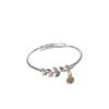 2023A Valentine's Day gift999Pure silver leaf bell bracelet for women, "one leaf brings wealth" niche design with sliding feature