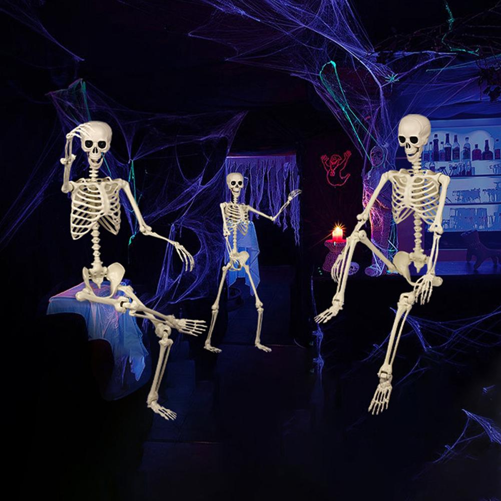 5.4FT Halloween Life Size Skeleton Halloween Skeleton With Movable Joints Realistic Full Body Skeletons For Halloween Props Spooky Party Decoration