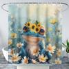 Kawaii Rabbit Pet Shower Curtain for Bathroom,Cute Animal Bunny Floral Waterproof Fabric Bath Curtain with Hooks,72" Wx72 H